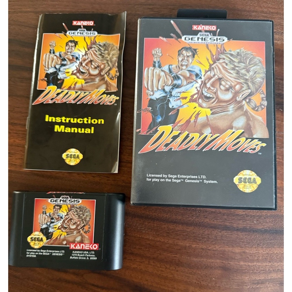 Deadly Moves Sega Genesis Complete CIB Authentic Case Manual Cartridge MINT